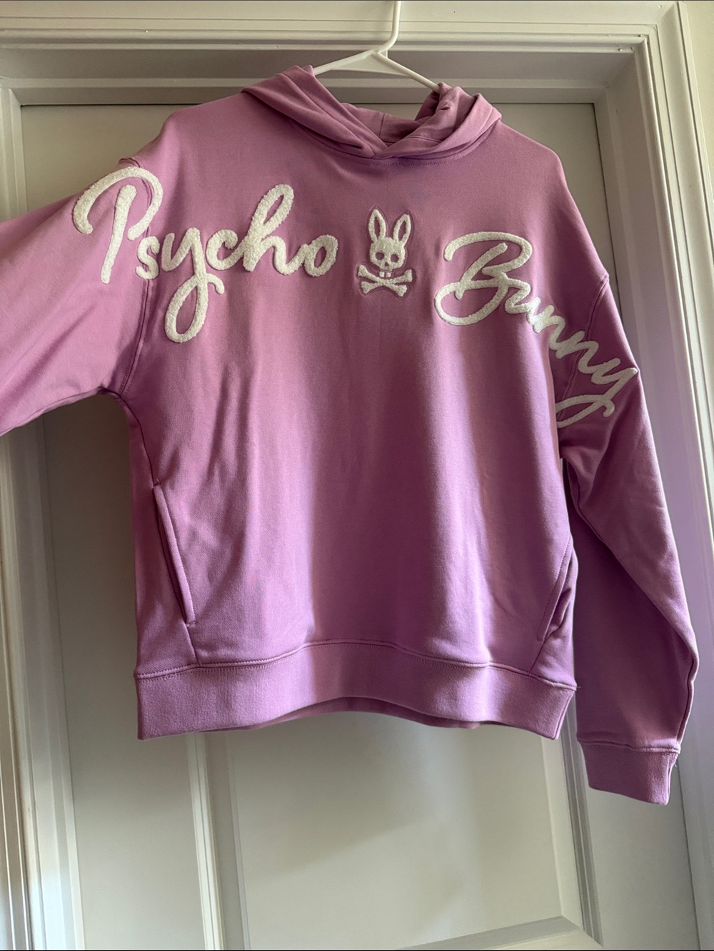 Kids Psycho Bunny Lilac  Script Logo Pullover Hoodie